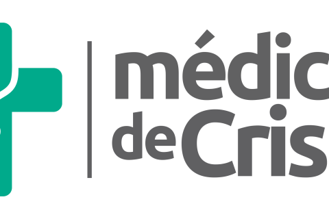 Logo MDC com a cruz e estetoscópio e o título "médicos de Cristo"